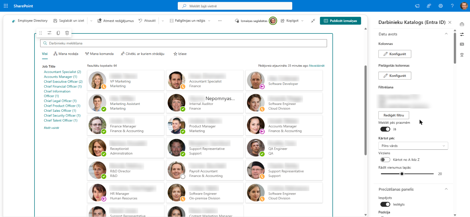 Grupa «Datu avots» ar avotu Entra ID