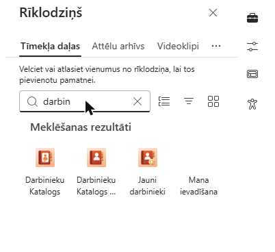 Employee Directory tīmekļa daļas rīklodziņā