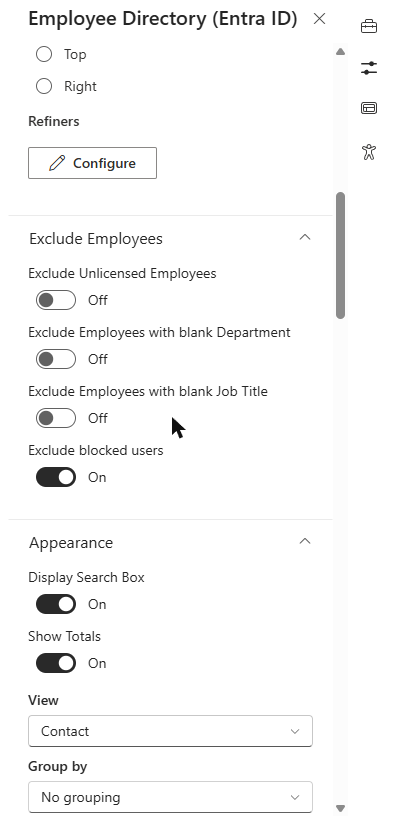 The Exclude Employees group