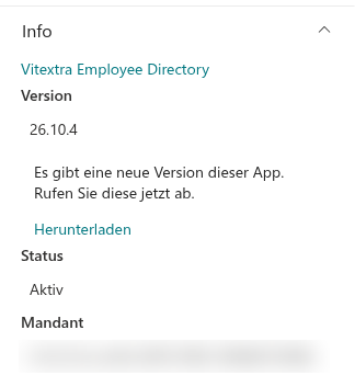 Der Abschnitt „Info“ im Eigenschaftenbereich