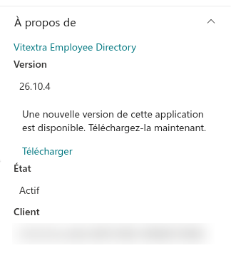 La section « À propos » du volet de propriétés