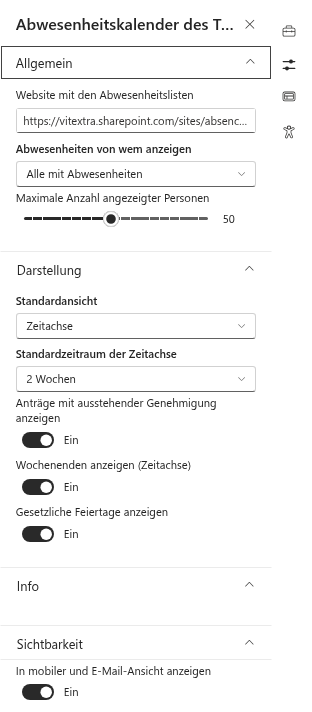 Die Gruppe „Allgemein“ des Eigenschaftenbereichs mit geöffneter Bereichsliste