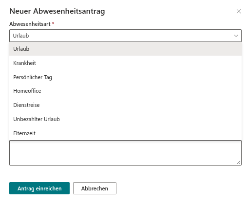 Die neue Art im Antragsformular