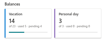 Balance cards in My Absences