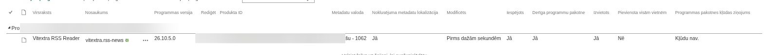 Vietņu kolekcijas lietotņu kataloga bibliotēka Programmas pakalpojumam SharePoint