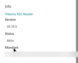 Die Gruppe „Info“ mit dem Lizenzstatus und der Mandanten-ID