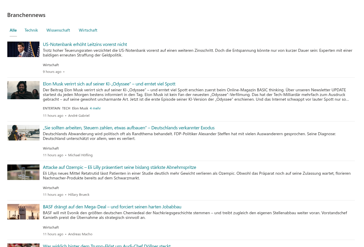 RSS Reader auf einer SharePoint-Seite
