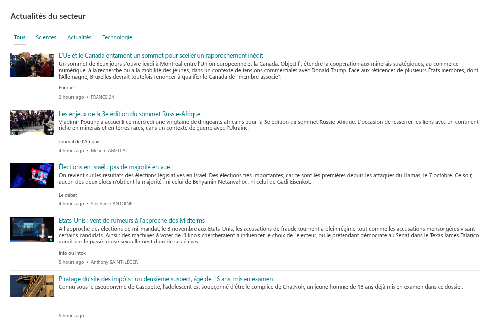 RSS Reader sur une page SharePoint