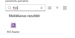 RSS Reader pievienošana no rīkkopas