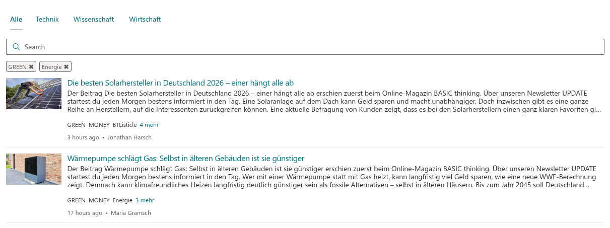 Filtern nach zwei Kategorien