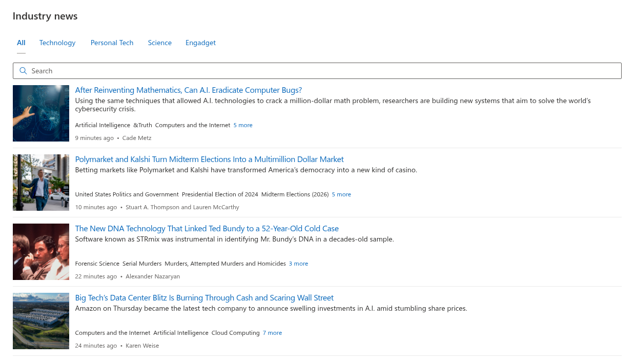 RSS Reader on a published page
