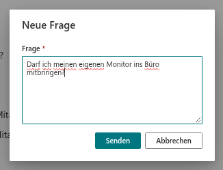 Eine Frage stellen