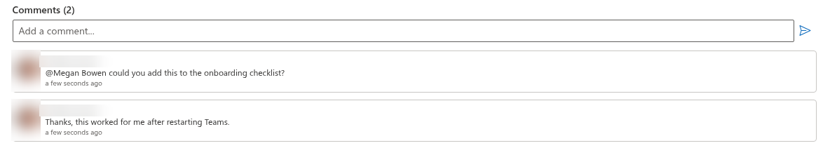 Comments on a question