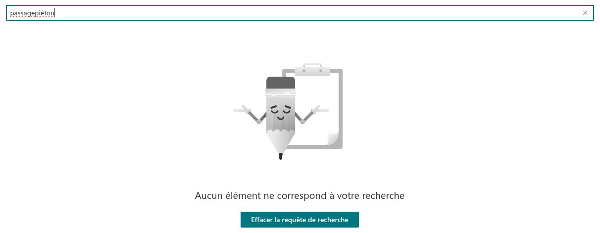 Le résultat de recherche vide