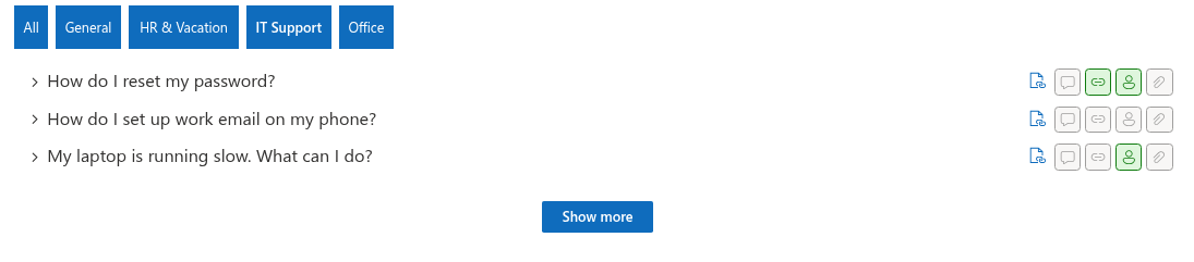 The category filter tabs