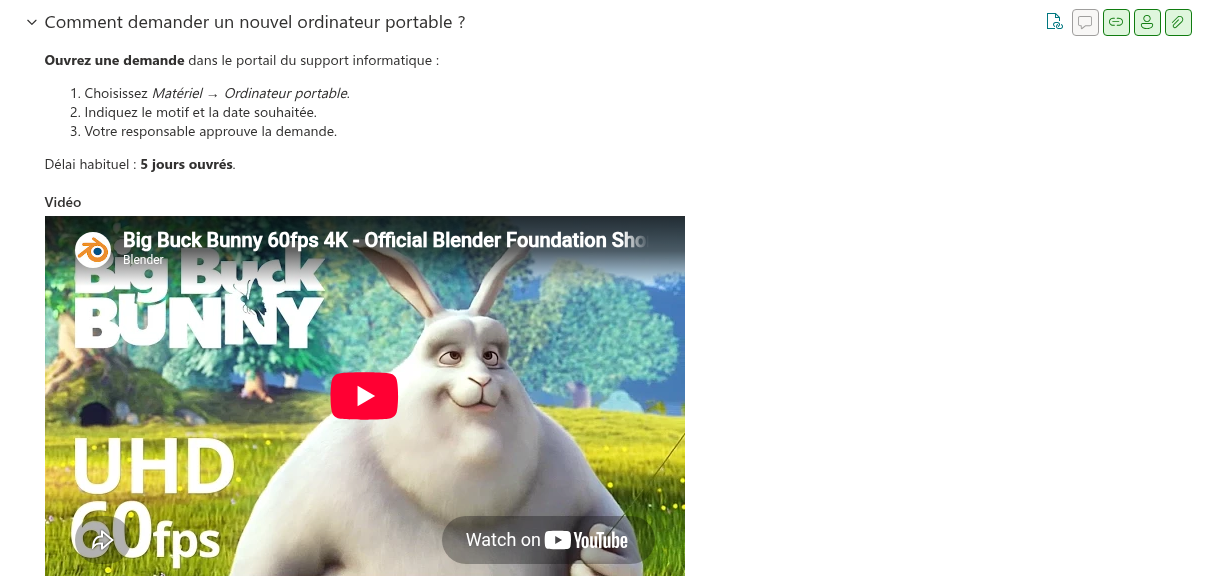 Une réponse vidéo