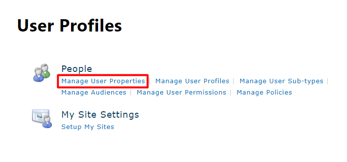 Open List of User Properties