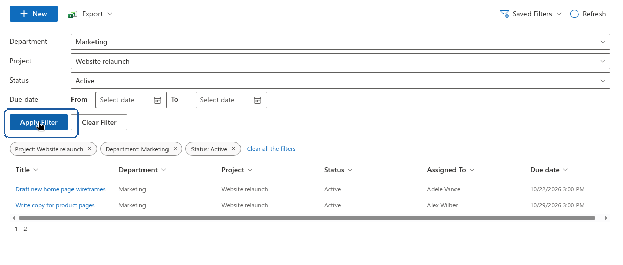 Filter Your Data