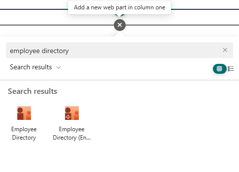 Add the Employee Directory Web Part