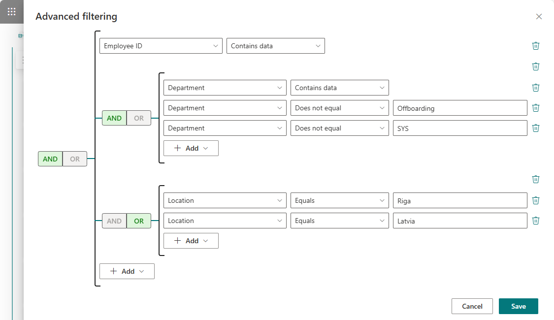 Configure Filters