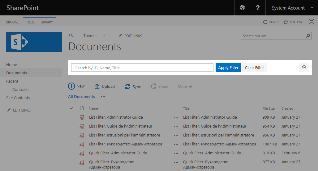 SharePoint Quick Filter Web Part