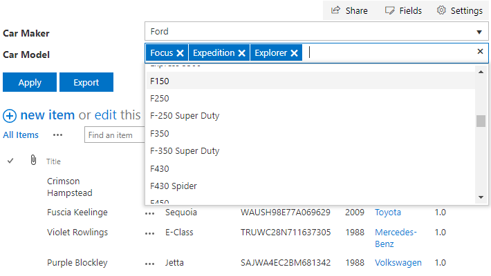 Vitextra List Filter. Nosacījuma operatoru UN/VAI atbalsts
