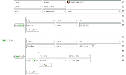 Vitextra List Filter Online. Query Builder