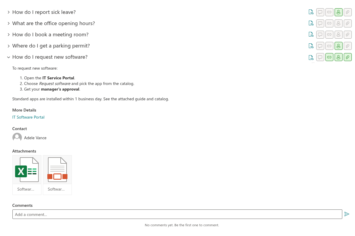 Vitextra Questions and Answers. 添付ファイル、リンク、連絡先
