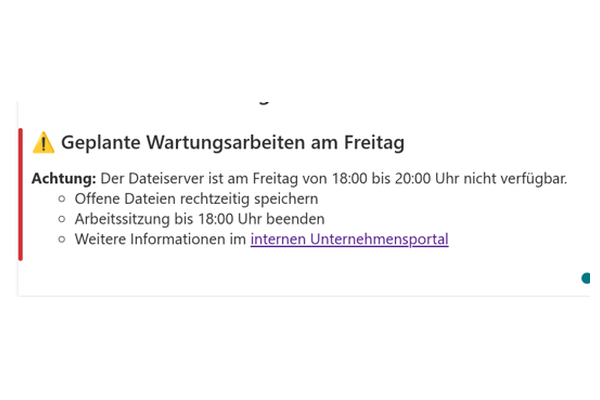 Announcements Carousel - Nahaufnahme einer Karussellfolie