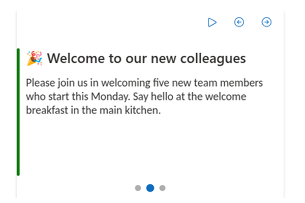 Announcements Carousel - Close-up of rich announcement content