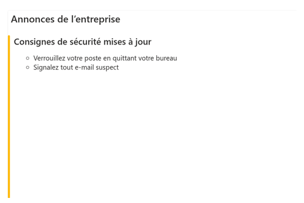 Announcements Carousel - Gros plan du contenu enrichi de l'annonce