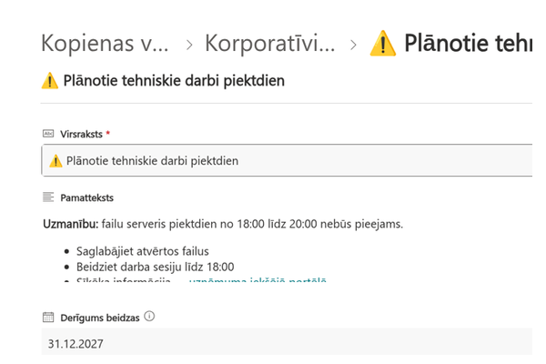 Announcements Carousel - Lapošanas punktu / bultiņu tuvplāns