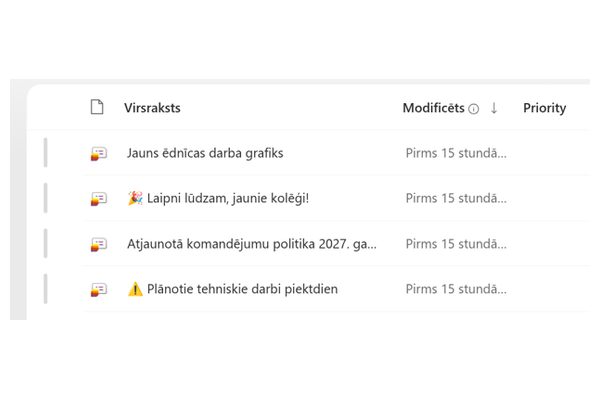 Announcements Carousel - Apstiprinājuma žetona / statusa tuvplāns