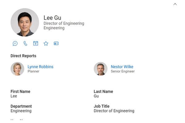 Employee Directory - Close-up of the details pane