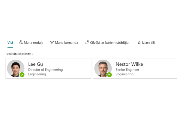Employee Directory - Precizēšanas paneļa tuvplāns