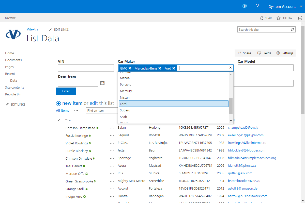 Select multiple value to filter data (SharePoint 2019)