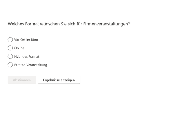 Quick Poll - Nahaufnahme der Abstimmungsansicht
