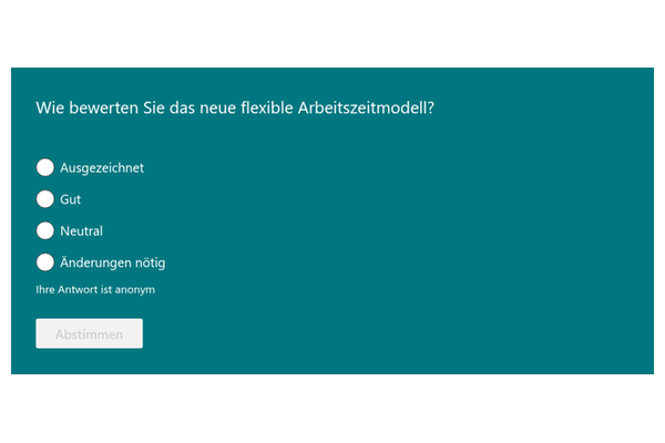 Vitextra Quick Poll. Anonyme Stimmabgabe