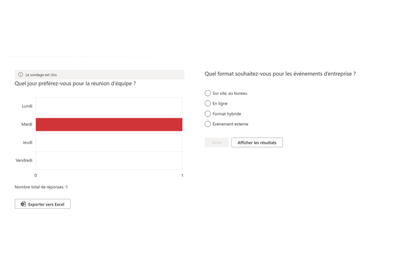 Quick Poll - Gros plan du diagramme en colonnes ou en barres