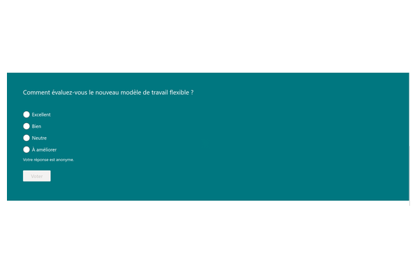 Vitextra Quick Poll. Vote anonyme