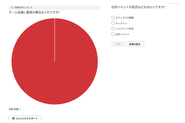 Quick Poll - 円グラフのクローズアップ
