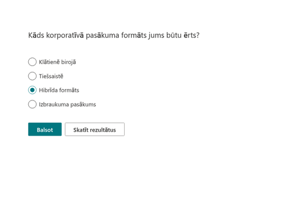 Quick Poll - Balsošanas skata tuvplāns