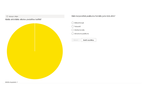 Quick Poll - Sektora diagrammas tuvplāns