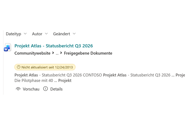 Smart Search - Nahaufnahme des Verfeinerungsbereichs