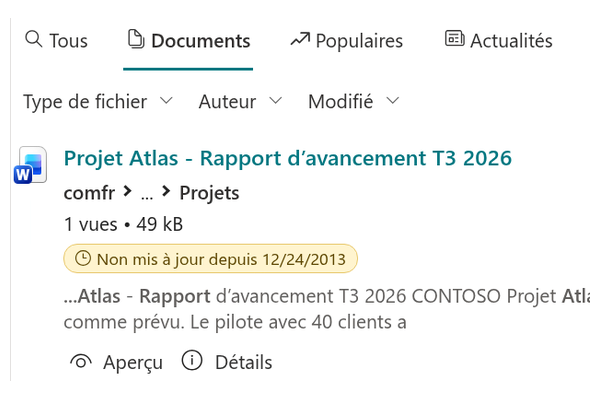Smart Search - Gros plan du panneau de raffinement
