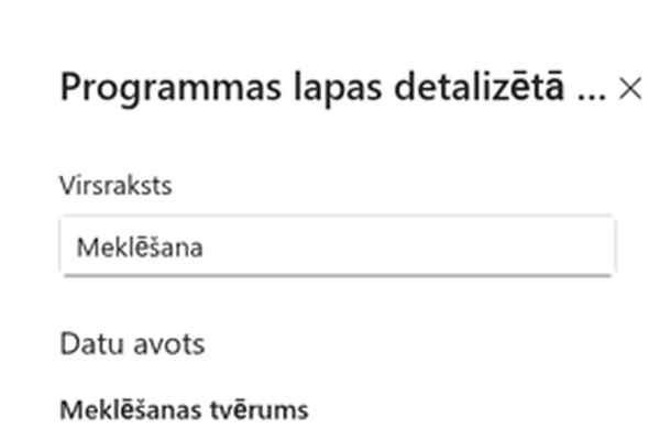 Smart Search - Kārtošanas izvēlnes tuvplāns