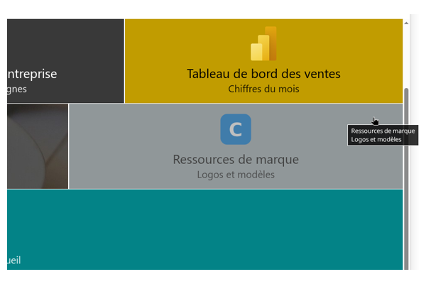 Smart Tiles - Gros plan du sélecteur d'icônes
