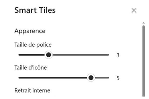 Smart Tiles - Plan compact de la disposition des tuiles